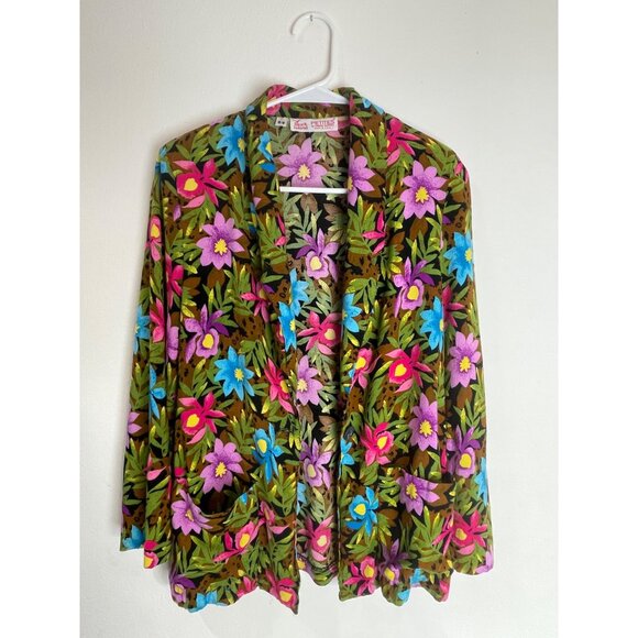 Block Island Petites By Marina Pappas Women's Floral Blazer Size 5 Vintage - Picture 1 of 7